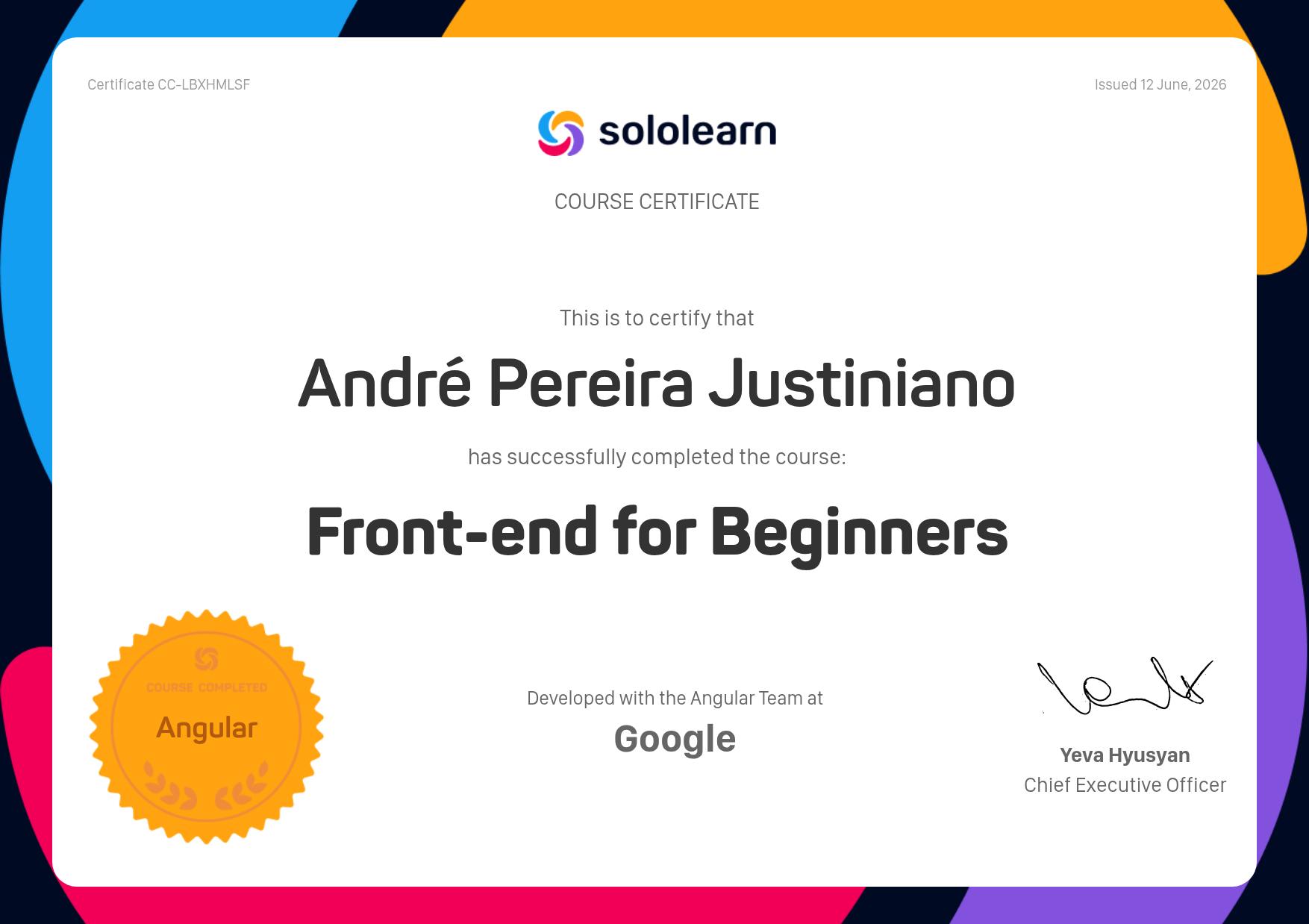 Certificado Front-End