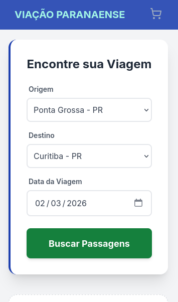 Fluxo inicial da compra de passagens